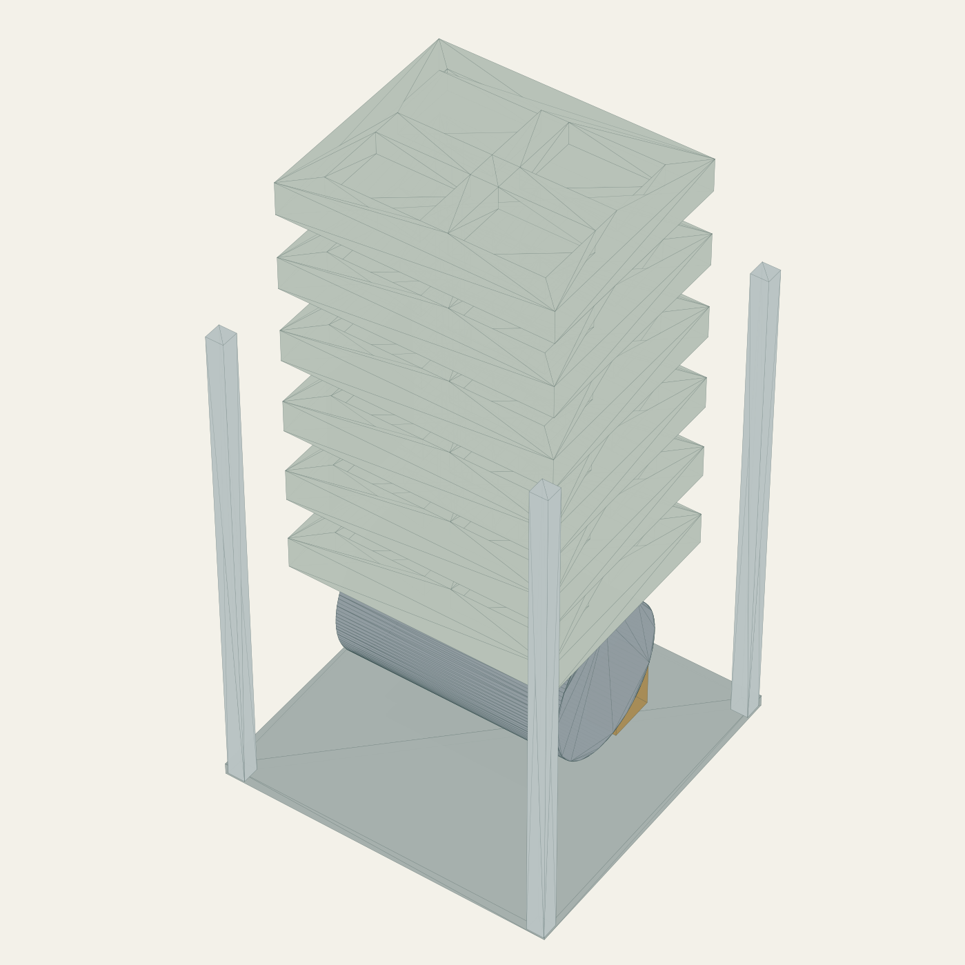 Exploded CAD layout of the Living Loom instrument